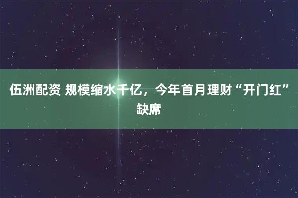 伍洲配资 规模缩水千亿，今年首月理财“开门红”缺席